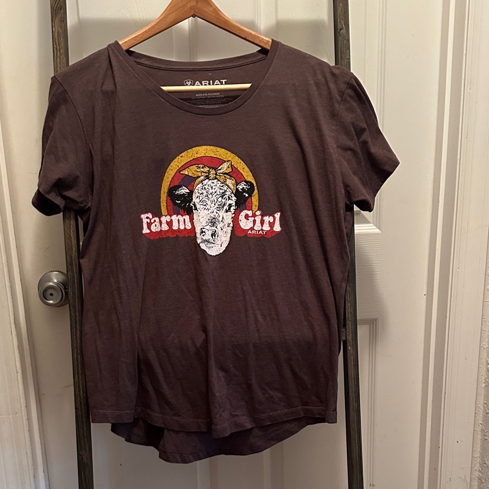 Ariat Dark Brown Farm Girl Tee